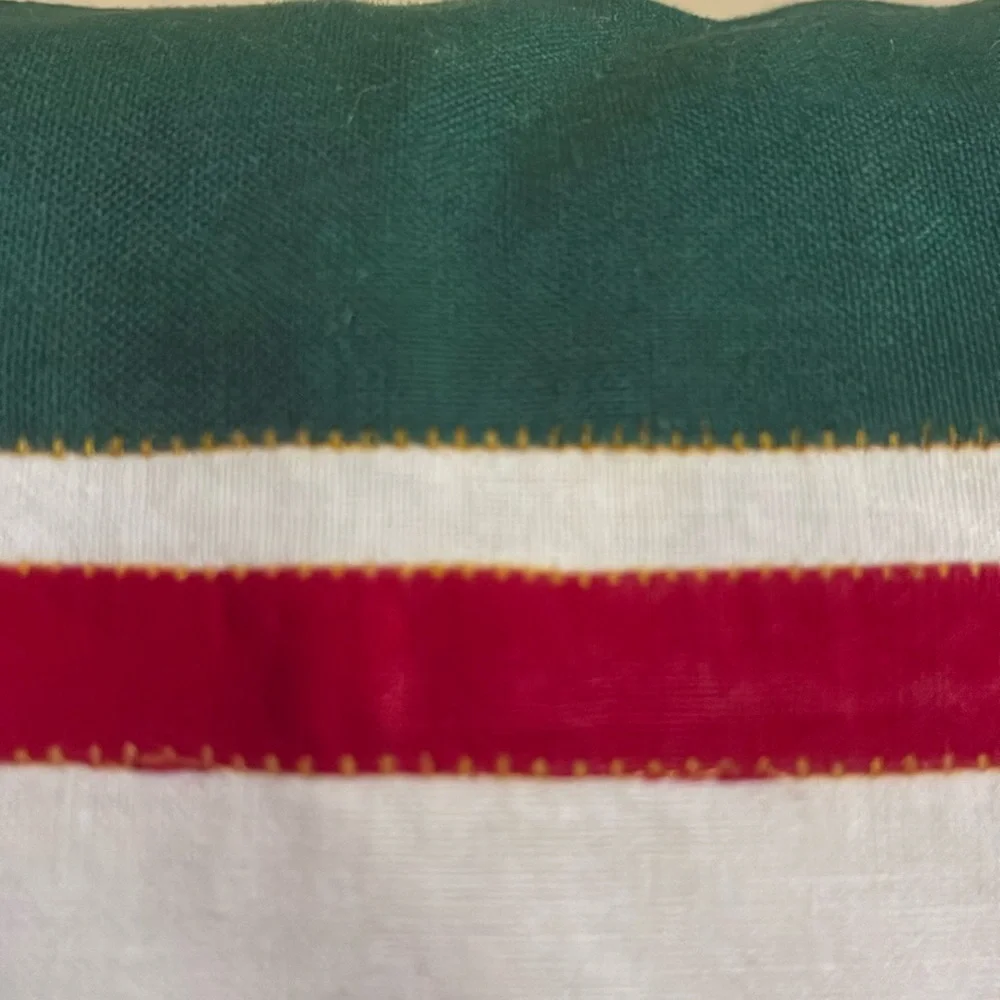 Embroidered Poinsettia-Bow Rectangular Pillow